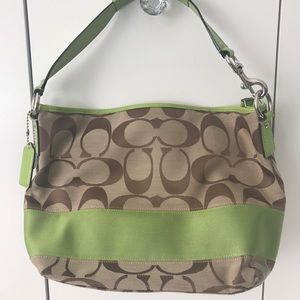 Large coach signature shoulder bag